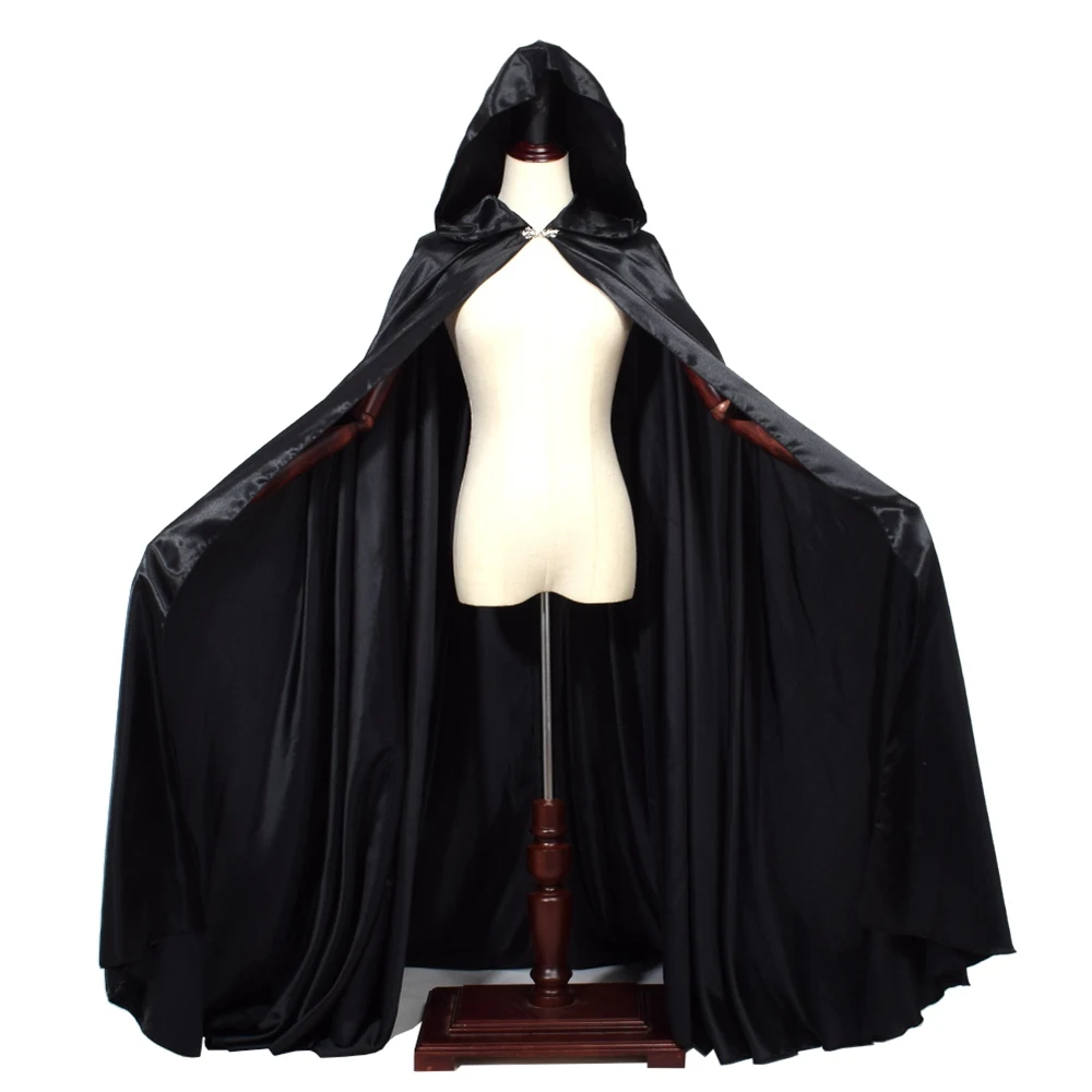 Cape Sorcière Cape Longue Blanche 150 Cm - Velours Avec Capuche - Déguisement Sorcière, Vampire, Gothique - Pour Adulte Et Ado Costume Gothique Cosplay