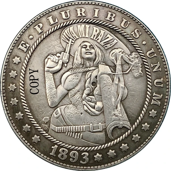 Хобо никель 1893-S сша Морган доллар Монета КОПИЯ Тип 178 | Дом и сад