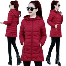 

Women Long Hodded Padded Coat Plus Size 6XL Middle Age Mother Parka Overcoat Down Cotton Coat Female Winter Parkas Jacket