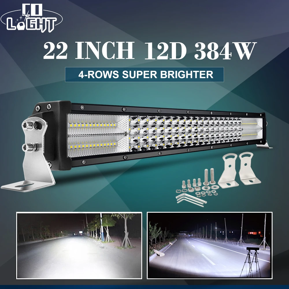 Co Light 12D Quad Righe 22 "32" 42 "50" 52 "Led Bar Spot Flood Led Light Bar Per Auto Trattore Barca Offroad 4Wd 4X4 Suv Atv 12V 24V