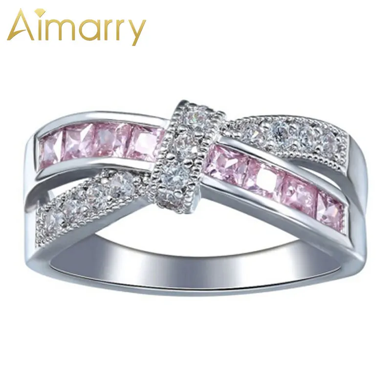 Aimarry 925 стерлингового серебра красного/розового цвета с украшением в виде