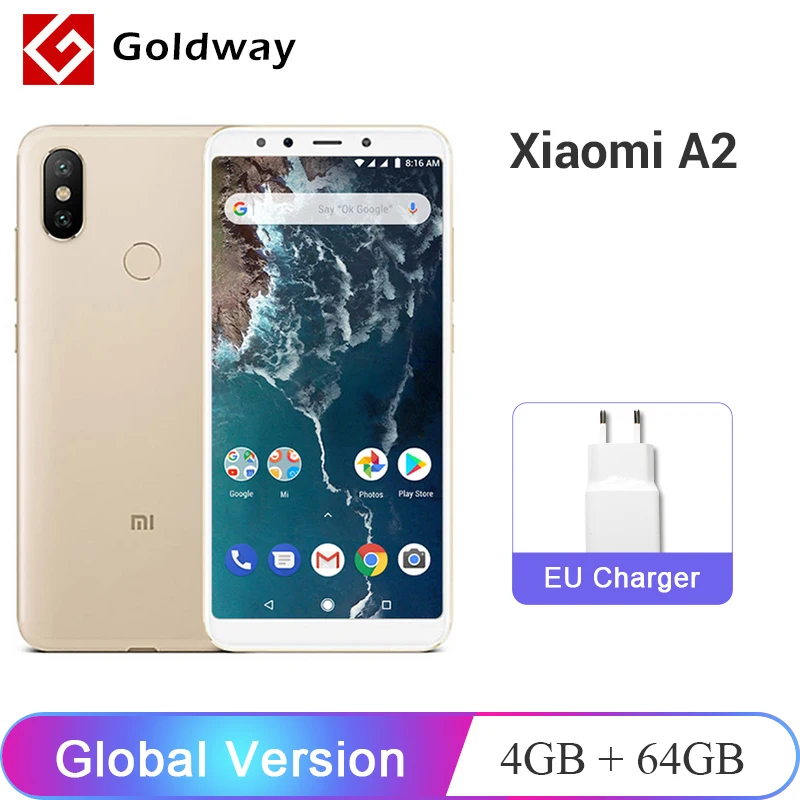 Смартфон Xiaomi Mi A2 глобальная версия 4+64 Гб экран 5.99&quot процессор Snapdragon 660 камера 20 мп