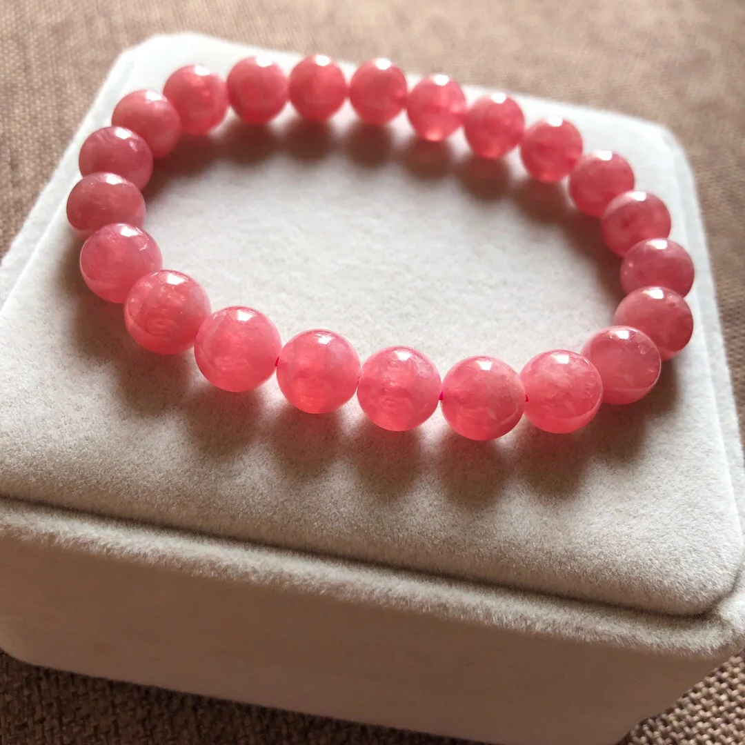 

Natural Rhodochrosite Single Loop Bracelets Color Ruddy Crystal Clean Moist And Smooth Beautifully Natural Generous