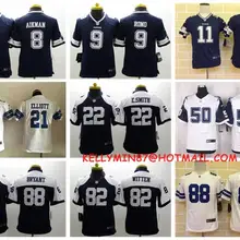 Stitiched, Dallas s, Tony Romo, Emmitt Smith, Cole besley, Sean Lee, Jason Witten, Ezekiel Elliott, для молодежи, детский трикотаж