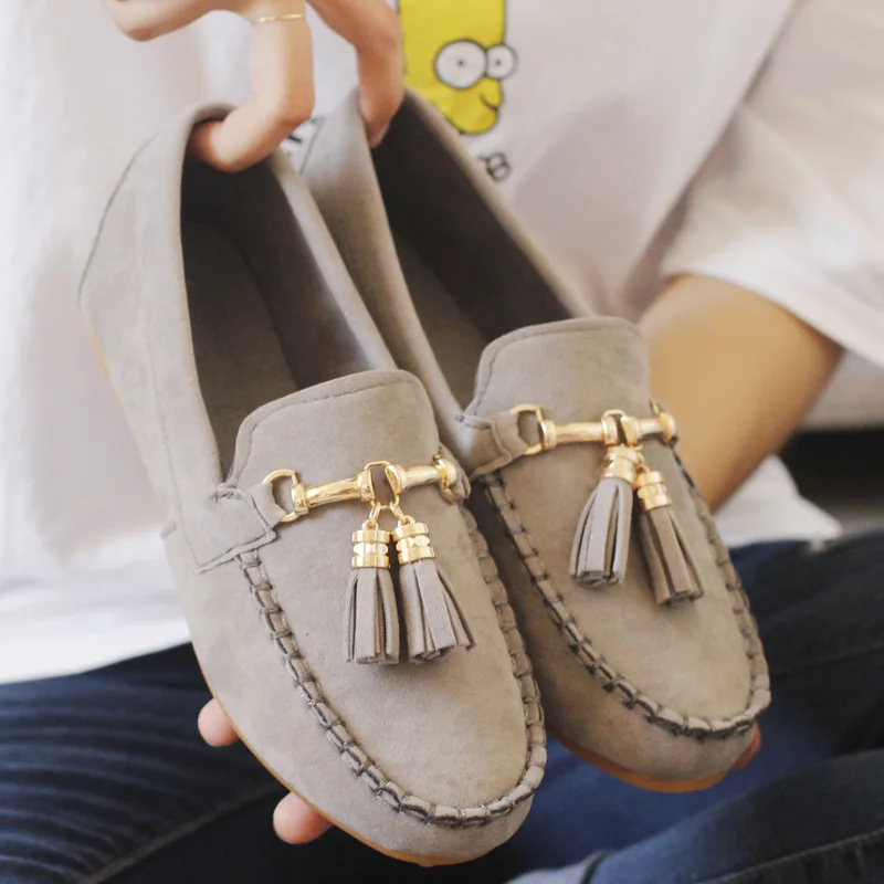 

2016 Spring And Autumn Summer Low Top Loafers Women's Moccosins Women's Korean-style Fashion Casual Tassels round Head Single Sh