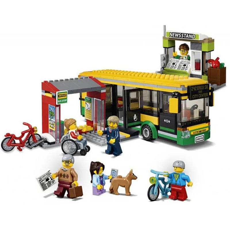 

CITY Town Bus Station Legoinglys Building Blocks Sets Kits Bricks Kids Classic Model Toys for Children Gift Kids Marvel
