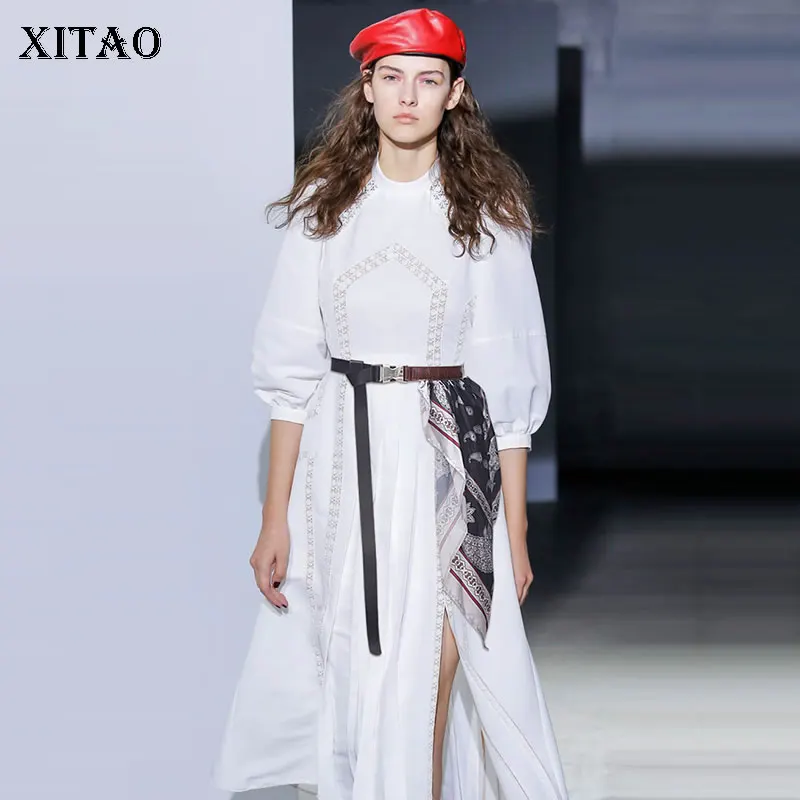 

XITAO Women Fashion Cummerbunds 2020 Spring Print Pattern Small Fresh Elegant Small Fresh Patchwork Loose Cummerbunds XJ3388