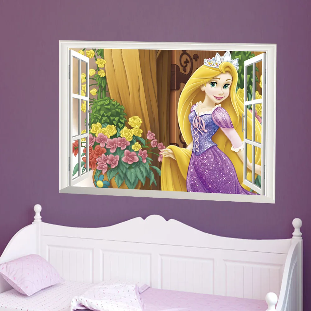 D001 Дисней детская комната наклейки на стену спальня гостиная мультфильм окна декоративные наклейки детский сад обои с принцессой