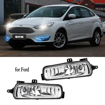 Dla Ford Focus 2015-2018 światła przeciwmgielne dla ford focus MK3 reflektory reflektory halogenowe światła przeciwmgielne LED światła przeciwmgielne rama lampy tanie i dobre opinie MZORANGE CN (pochodzenie) Zestaw lamp przeciwmgielnych 23cm abs plastic 12 v fog lights for Ford focus 2015 2016 2017 2018