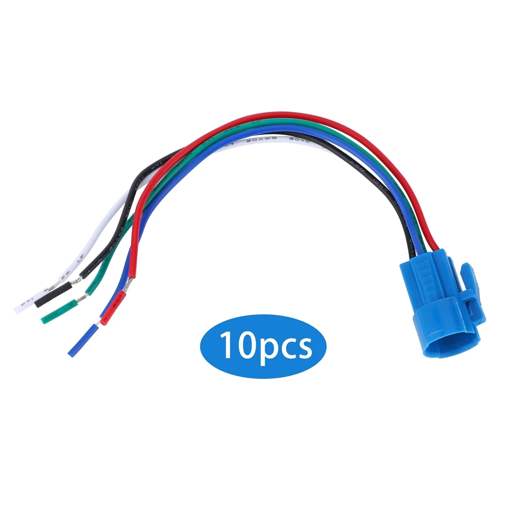 

10Pcs Push Button Switch Socket Flame-Retardant Plastic Shell Wire Connector 5-Pin 16mm Button Switch Wire Connector