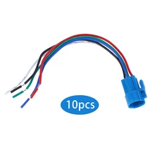 10Pcs Push Button Switch Socket Flame-Retardant Plastic Shell Wire Connector 5-Pin 16mm Button Switch Wire Connector fit for new style toyota push switch 20 32 mm blue led 5 pin power lights push switch with connector wire