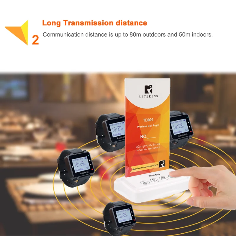 Пульт дистанционного управления Retekess 5 шт. TD001 433 МГц|pager transmitter|pager systemwireless pager system |