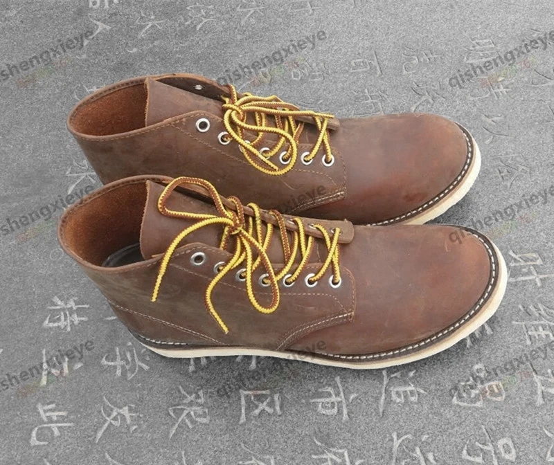

YQ9111 big size 35-49 Super quality genuine cowhide leather Handmade Goodyear durable biker Boots