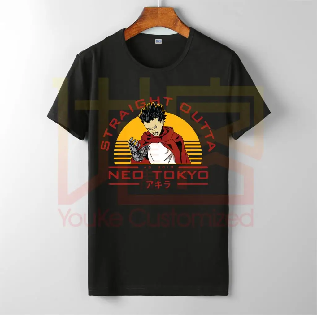 Мужские футболки куртка Акира винтажные хлопковые короткий рукав манга kaneda