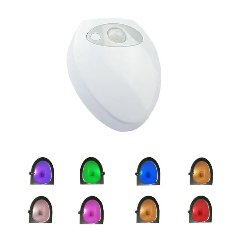 smart USB Rechargeable Led Toilet Bowl Night Light 8 Color changing Waterproof PIR Motion Sensor Bathroom Lighting Auto ActIvate led night light