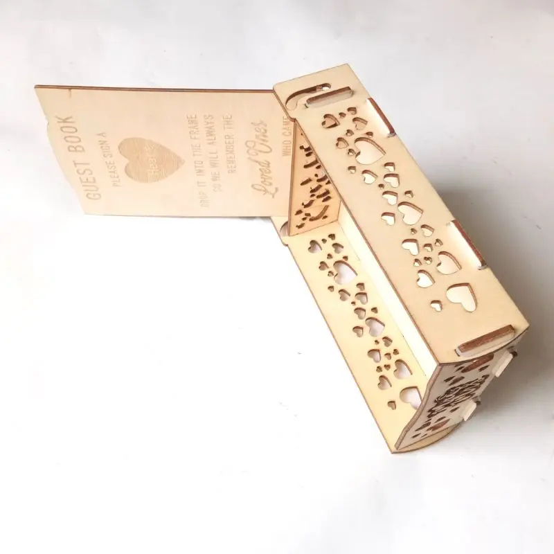 Mr& Mrs держатель деревянный свадебное сердце капля коробка для Гостевая книга сообщение деревенский Декор персонализированный подарок D08D