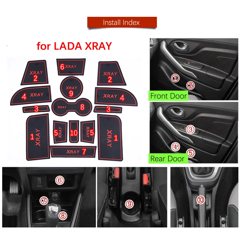 Противоскользящая резиновая подушка для автомобильной двери для Lada XRAY~ коврик с канавкой лучшие автомобильные аксессуары для телефона