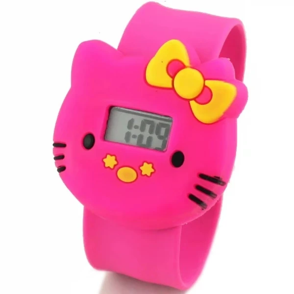 Детские электронные часы Hello Kitty светящиеся KT cat желеобразные детские для