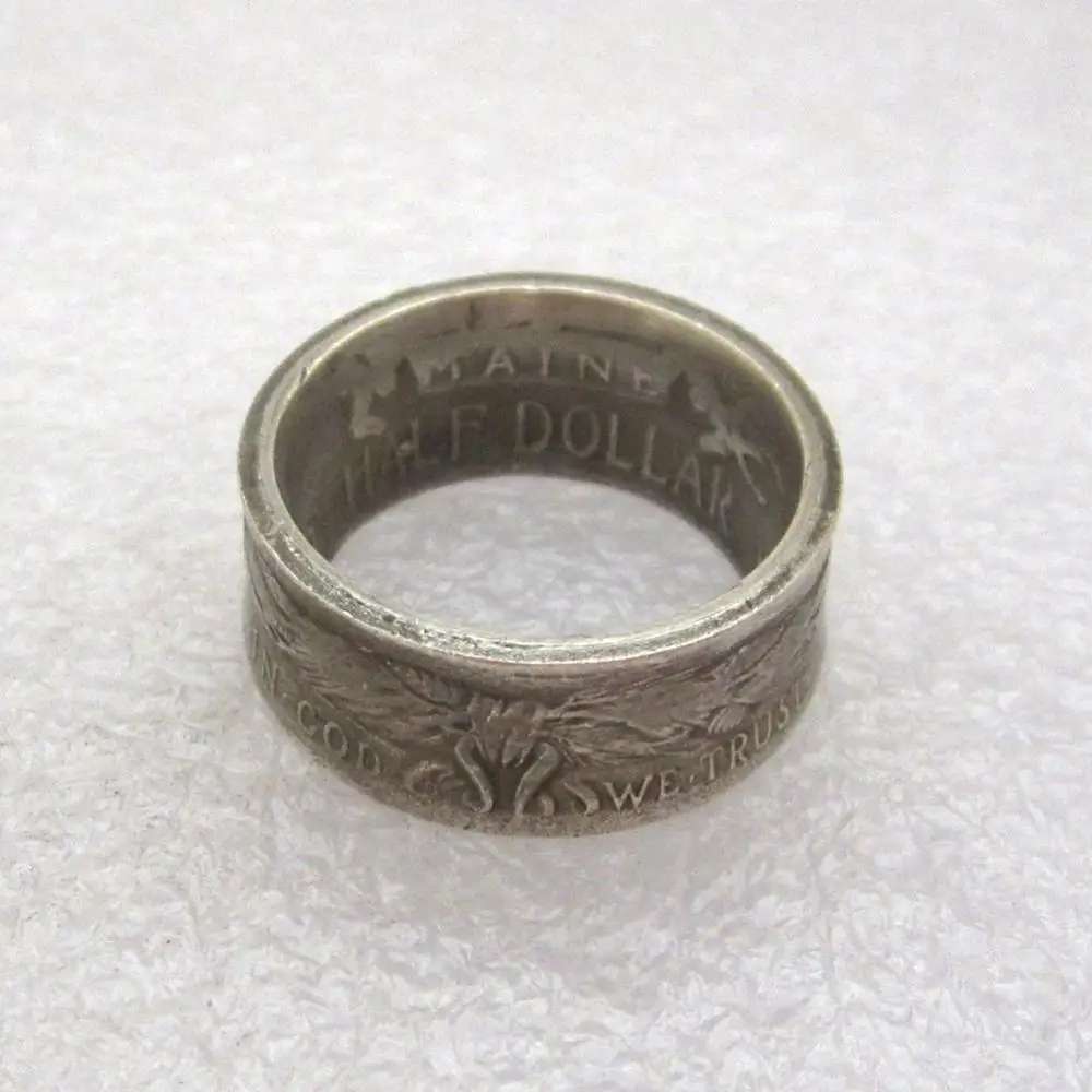 Монета кольцо ручной работы от 1820-1920 Памятная Половина копия доллара монета посеребренное кольцо ручная работа