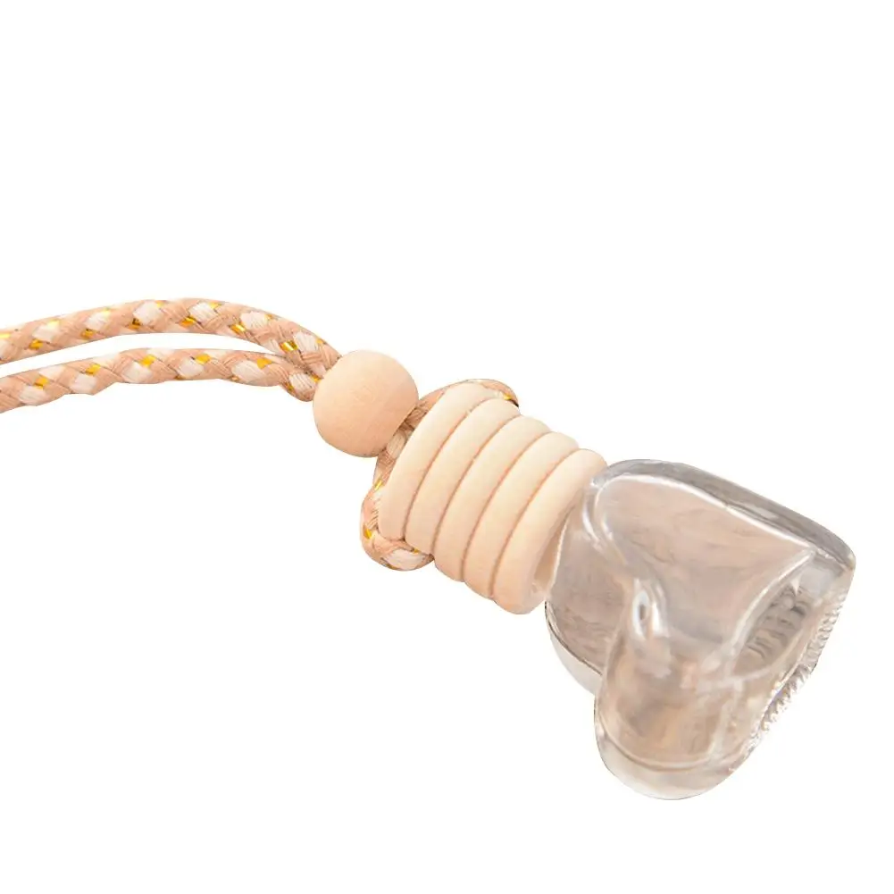 

Heart Shape Perfume Empty Hanging Glass Bottle Car Air Freshener Decoration Auto Perfume Diffuser Bottle For Essential Oils