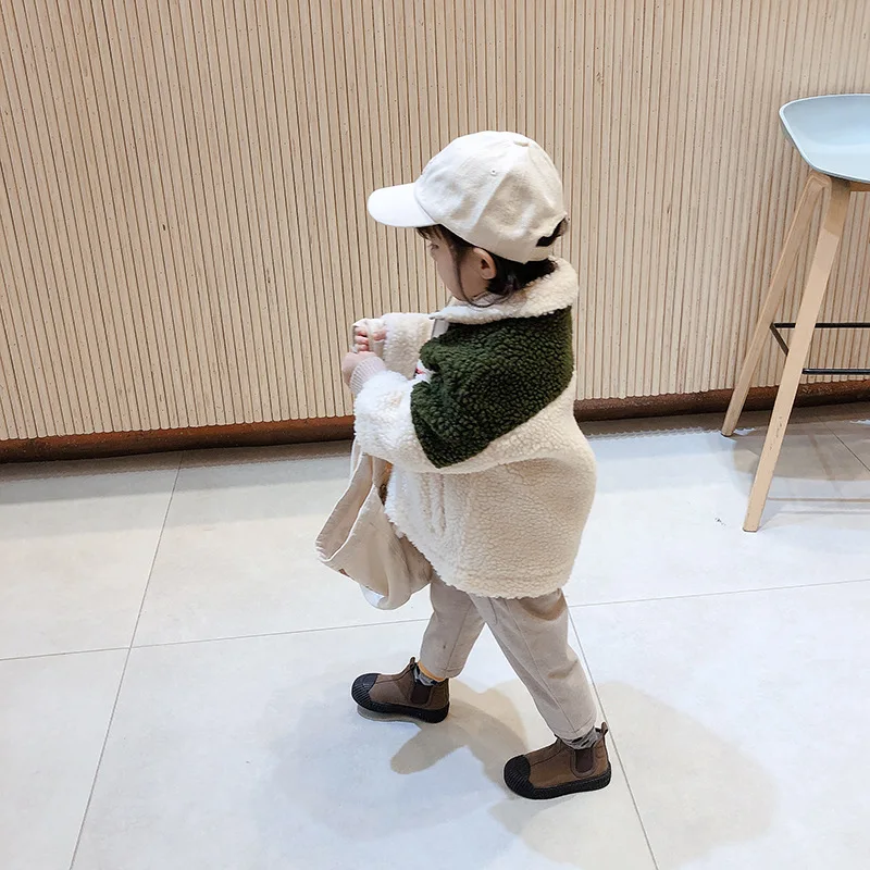 new wholesale girls boys fleece coat thicken winter fashion full sleeve kids jacket 2-7t