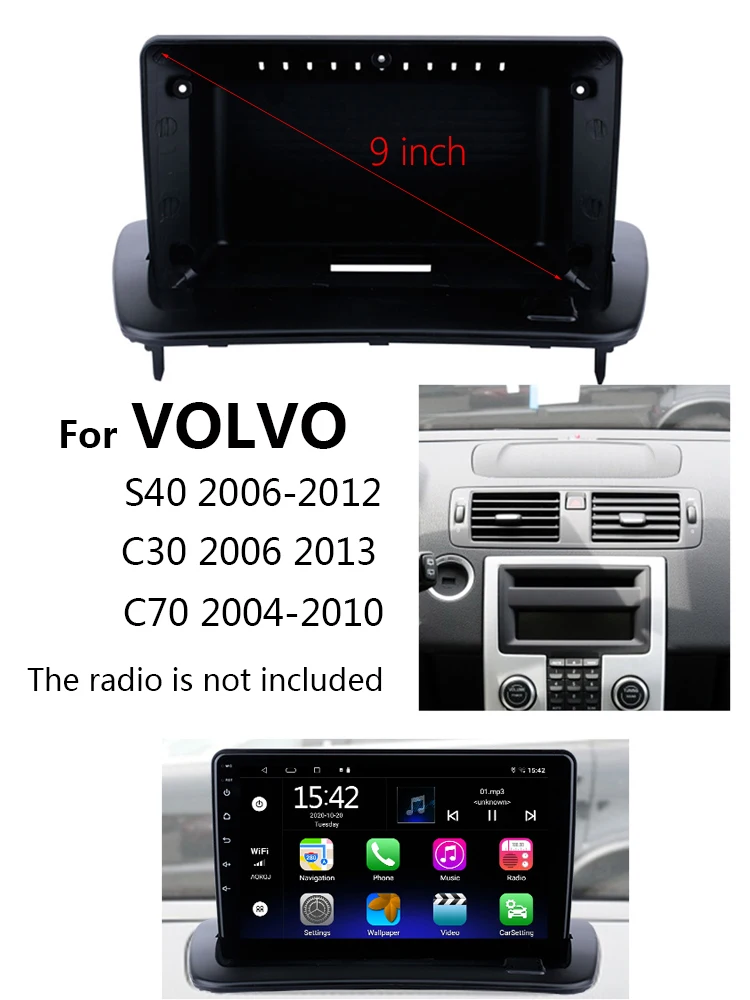 Car Radio Fascia For VOLVO C30 C70 S40 