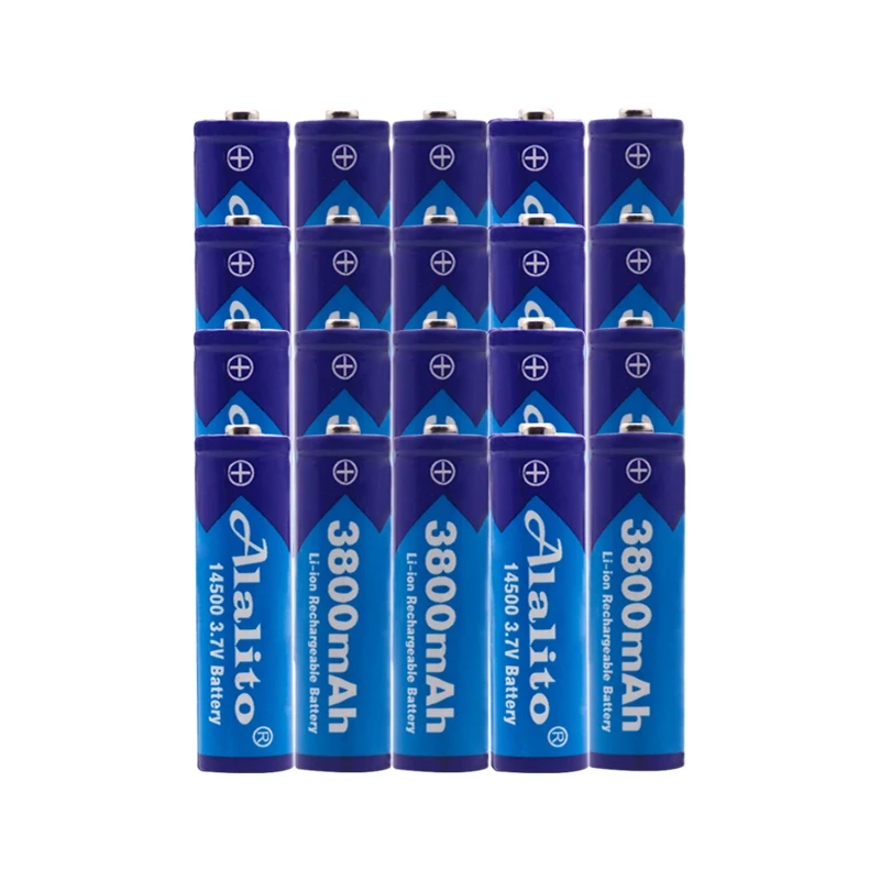 2-20 шт Alalito AA 14500 3800mah 3,7 V литий-ионная аккумуляторная батарея и светодиодный фонарик