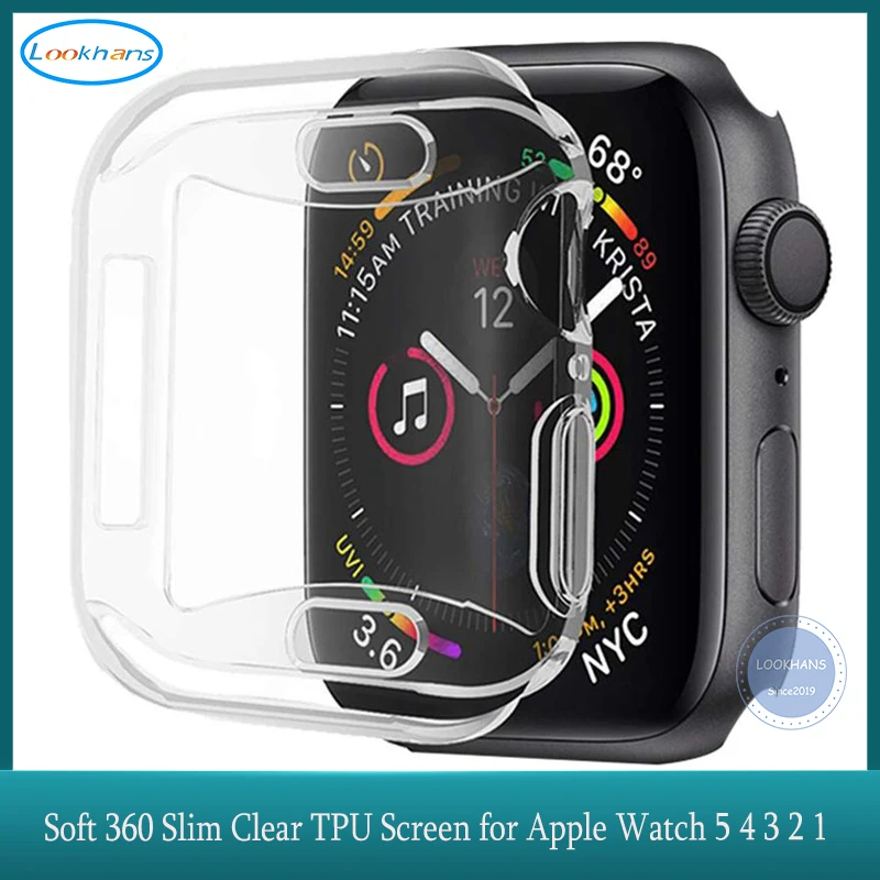 Чехол для часов Apple watch 4 3 2 1 42 мм 38 мягкий 360 тонкий чистый ТПУ защитный чехол s iWatch