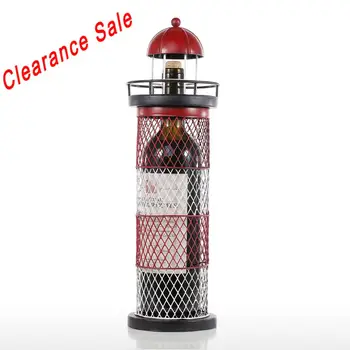 

Tooarts Wine Holder Lighthouse Wine Rack Wine Holder Wine Bottle Shelf Metal Sculpture Practical Craft For Home Decoration