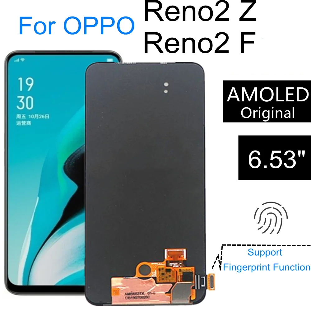 

6.53" AMOLED For OPPO Reno2 Z Reno 2Z LCD Display Touch Screen Assembly Replacement For OPPO K3 Reno2 F LCD