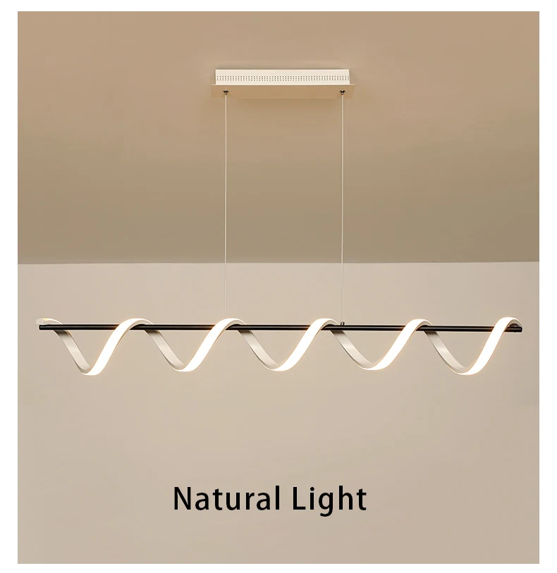 Домашняя современная светодиодная Подвесная лампа для кухни, столовой, гостиной, алюминиевая простая светодиодная Подвесная лампа черного и белого цвета