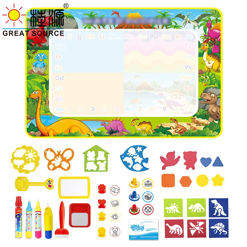Big Doodle Mat Baby Water Drawing Mat & Magic Pens & Stamps Set Painting Board Educational Toys (160*120cm(62.99"*47.3")(3PCS)