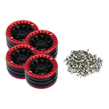 

4PCS 1.9-inch Heavy Aluminum Alloy Lock Tire Hub Wheels Rim Set Beadlock Wheels Rims For RC Crawler 1/10 SCX10 90046 TRX4 D90