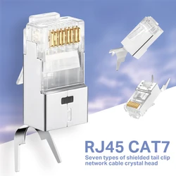 Connecteur de câble réseau RJ45 1.3mm, 10/50/100 pièces Cat6a Cat7, connecteur RJ45 blindé, connecteurs à sertir réseau 8P8C 