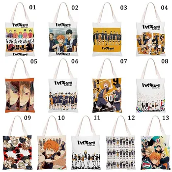

Volleyball boy Casual Large Capacity Handbags Single Shoulder Shopping Bags Daily Use Women Men Anime Haikyuu!! Canvas Bag