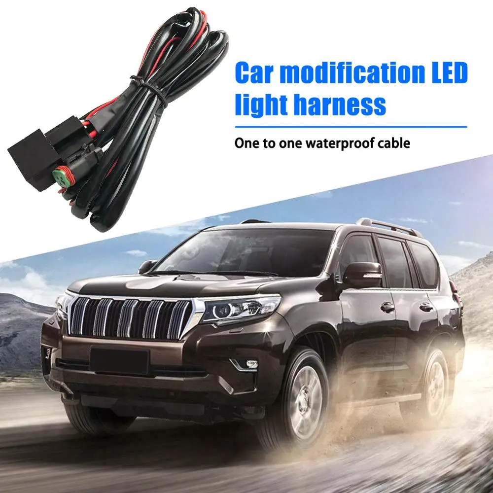 

Offroad Work Light6.6ft LED Light Bar Wire Wiring Harness Switch Relay Kit for Connect 2 LED Work Driving Light Bar Accessories
