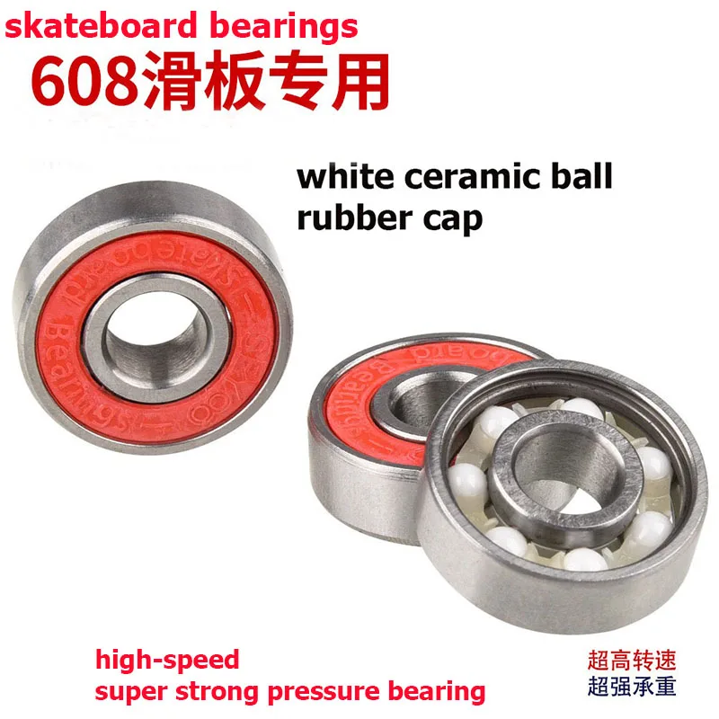 8pcs Skateboard Bearing Ball Bearing Stainless Steel ABEC-9 608ZB Wheel Bearing 