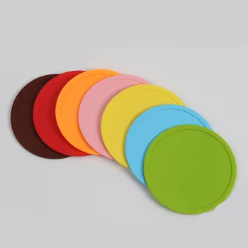 

Creative 9cm table mat candy color coaster round coaster waterproof non-slip insulation tea coaster table mat bar coaster