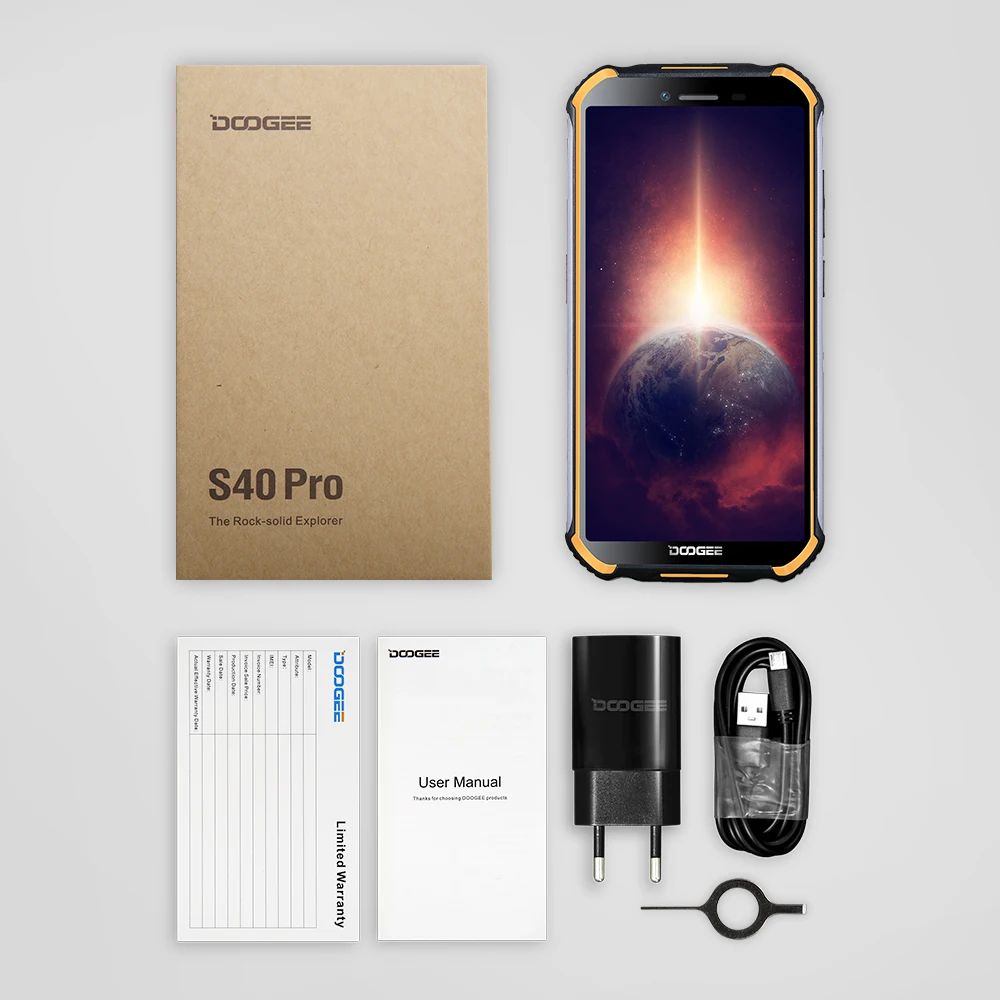 DOOGEE S40 Pro Android 10 Rugged Mobile Phone IP68/IP69K 4GB RAM 64GB ROM Waterproof Smartphones Helio A25 Octa-core Cell phones