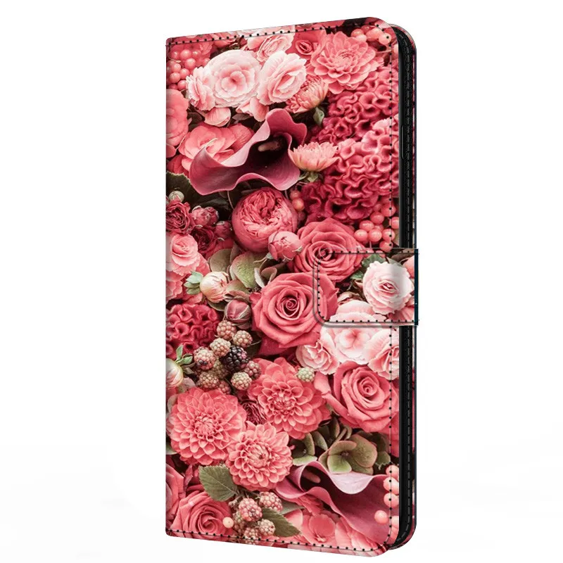 cute samsung cases Leather Flip Case For Samsung Galaxy A5 A6 A7 A8 2018 Plus Wallet Stand Book Cover Magnetic Flower Funda Capas Cute A 7 A6Plus silicone case for samsung Cases For Samsung