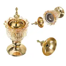 Arabian Хрустальная курильница выдолбленная Эфирная масляная лампа горелка Цветочная украшенная настольная лампа украшение дома