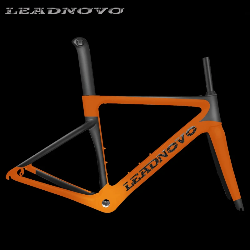 Cheap NEW carbon road frame inner cable Di2&Mechanical racing bike carbon road frame+fork+seatpost+headset carbon road bike LEADNOVO 0