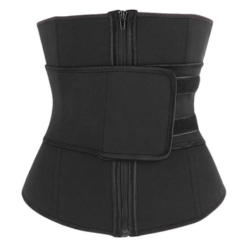 

Women Hot Sweat Waist Trainer Cincher Tummy Control Corset Zipper Body Shaper Belt