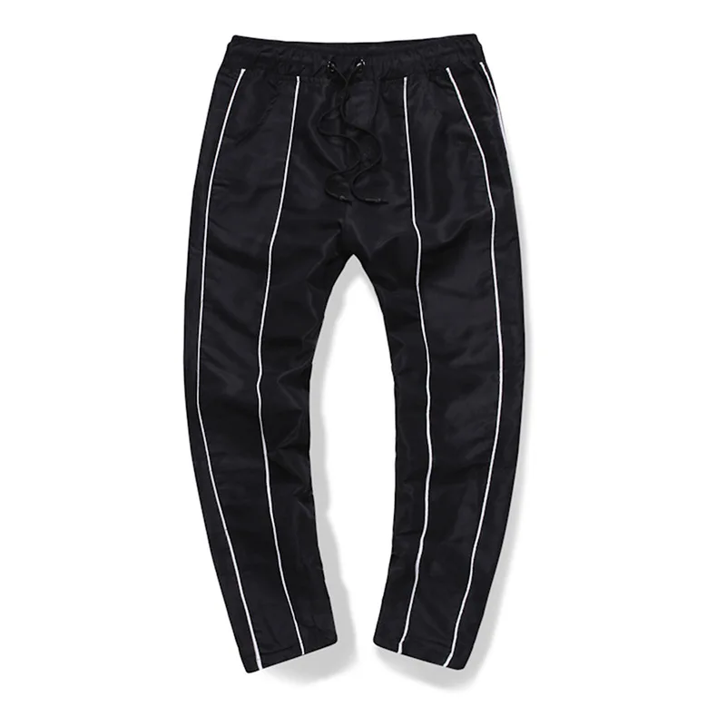 Осень-зима, новые мужские брюки, модные белые полосатые брюки с отстроченным ремнем, мужские повседневные штаны, Мужские штаны, новые штаны