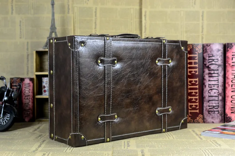 Специальное предложение, ретро Высококачественная кожаная коробка для чемодана, винтажная сумка для чемодана, сумка для хранения багажа, старая фотостудия, украшение магазина
