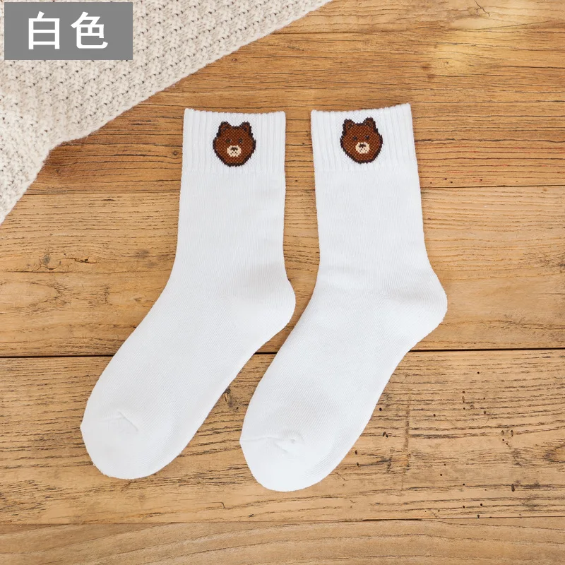1 пара новых зимних толстых теплых шерстяных махровых женских носков винтажные рождественские однотонные носки с енотом подарок свободный размер милые носки - Цвет: A-06