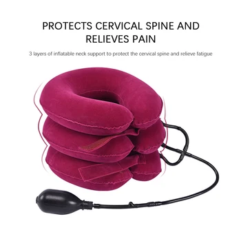 

Soft U Neck Pillow Air Inflatable Pillow Cushion Cervical Brace Neck Shoulder Pain Relax Support Massager Pillow Device Traction