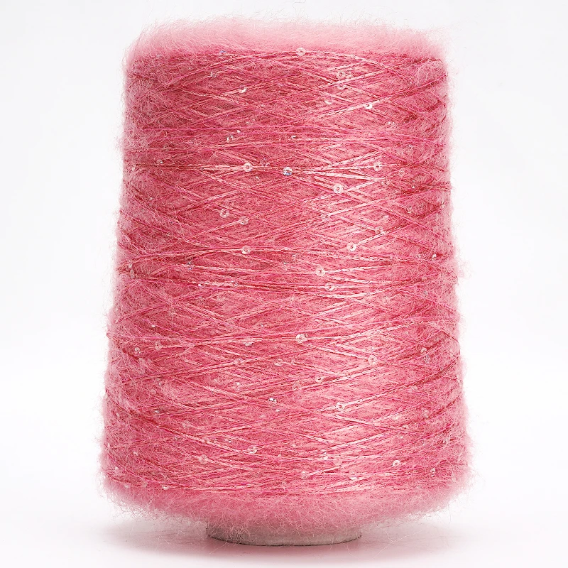 New 520g Soft Natural Colorful Plush Mohair Sequin Yarn for Knitting Ice Silk Metallized Yarn Weave Crochet Sewing Thread X5207 4