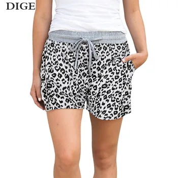 

Summer Fashion Beach Women shorts Lace-up Leopard Printed Shorts Casual Leopard Stretchy Elastic Waist Shorts short mujer B0622