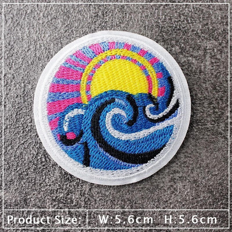 MUSIC WOLF ROCK AND ROLL Patch Embroidery Applique Ironing Sewing Supplies Decorative Badges For Clothing Accessories MAKE WISH 